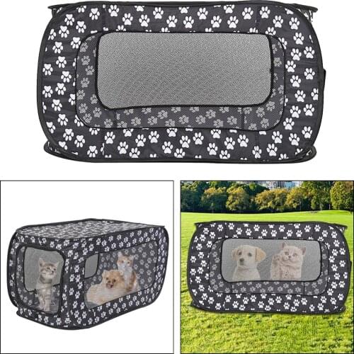 Portable Pets Carrier Bag Pets Handbag Dog Breathable Pet Puppy Cat Dog Mesh Folding Crate Kennel Soft Sided Easy Storage