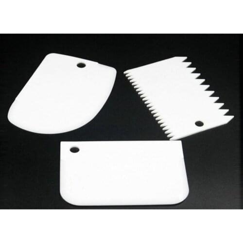 3pcs Plastic Cream Butter Spatula Decorating Baking Tool Cake Scrapper Non-Stick Pastry Tool Bakeware Cooking Tool