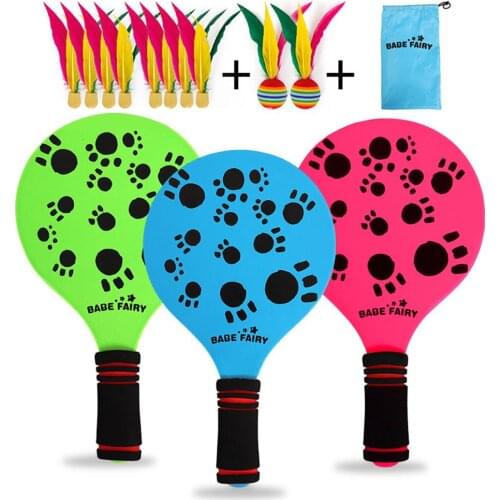 Portable Racket High Quality Wooden Beach Badminton Racket Outdoor Fun Sports Toy Beach Educational Game For Children