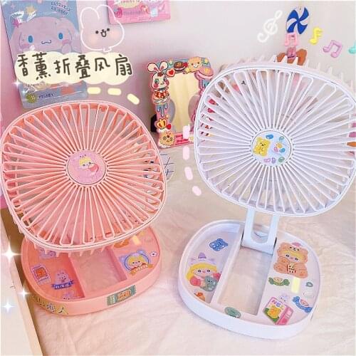 New Aroma Essential Oil USB Charging Handheld Small Fan Portable Outdoor Mini Creative Desktop Office Folding Fan