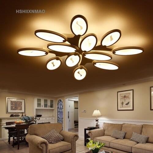 Postmodern Simple Living Room Ceiling Light Individuality Creative Bedroom Lamp Villa Tree Leaves Ceiling Lighting Fixtures