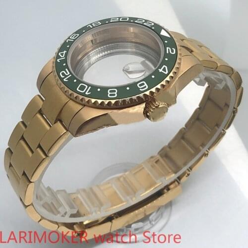 Transparent back cover 904L stainless steel strap bracelet with 40mm sapphire glass ETA NH36 MH35 case green bezel