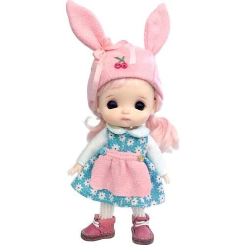 Manual cute Rabbit ear hat New Ob11 Doll Clothes Bow hat 1/12 Doll House 16cm BJD GSC Obitsiu 11 Universal Accessory