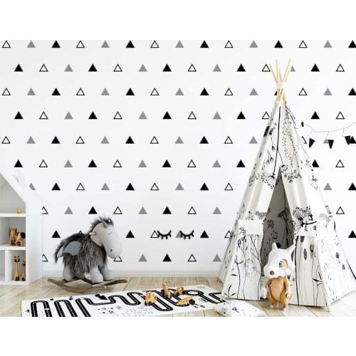Modern Peel and Stick Wallpaper Geometric Paper Removable Self Adhesive Covering Wall White Triangle Contact Paper for Bedroom