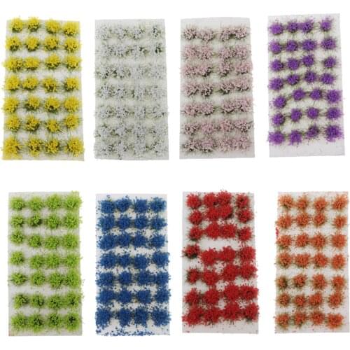 28 Pieces Static Grass Tuft 8mm Self Adhesive Flower Tufts Grass Railway Artificial Grass Modeling Wargaming Terrain Model
