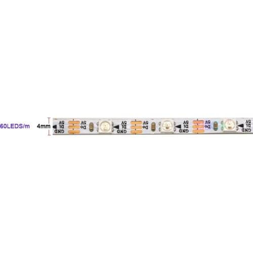4mm White PCB Addressable SMD 3535 RGB SK6812 LED Strip Light 60leds/m DC5V 1m/2m/3m/4m/5m Super Bright Lamp Tape IP30