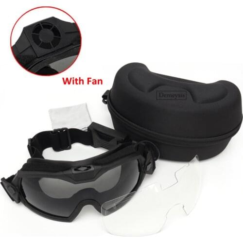 Tactical Goggles with Fan Anti-fog Military Airsoft Paintball Safety Eye Protection Glasses Eyewear