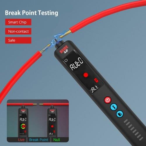 BSIDE X2 Smart Digital Multimeter Infrared Temperature Measuring LCD Screen AC DC Voltage Detector Pen LED Flashlight Accurate