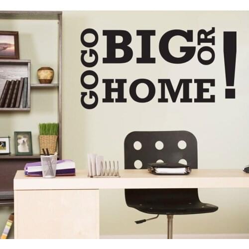 Inspirational Motivation Quote Wall Decal Art Decor Sticker Workout Go Big Or Go Home Gym Fitness Wall Decor Sticker WY-18