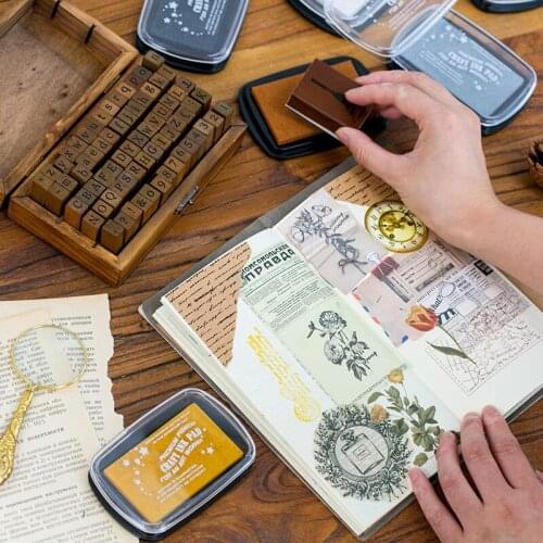 6pcs/lot Large Size Metallic Ink pads For DIYPhoto Album Scrapbooking Decoration Graffiti Rubber Clear Stamp Accessories