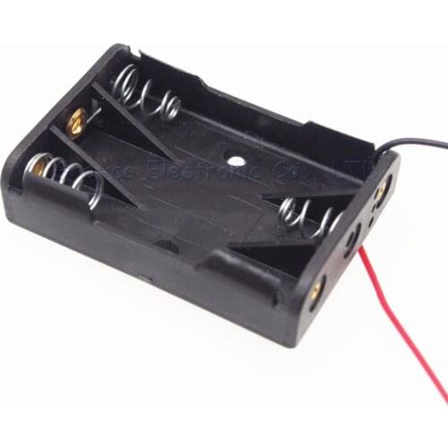 100pcs 3 Pack AAA Battery Holder 4.5V Battery Case 3 x AAA Battery Storage Box with wire