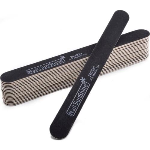 20Pcs/Lot Black Wooden Nail Art Sanding Buffer Block Files 240/320 Nail Buffing Polish Strips Professional Nail Salon Tools