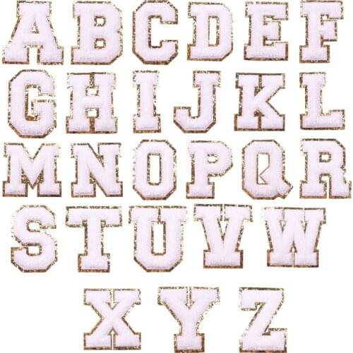 White 26 PCS Towel English letter Embroidered Patches On Kids Clothes Name Combination Sewing Accessories Patches For Clothing