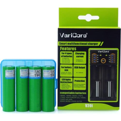 4PCS VTC5A 3.7V 2600mAh 18650 li-ion battery for US18650VTC6 30A Flashlight Toy Tools battery +1PCS VariCore V20I Charger