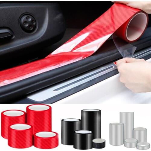 5D Carbon Car Door Protector Stickers Strip Bumper Car Anti-Collision Tape Door Edge Guard Plate Car Styling Auto Accessories