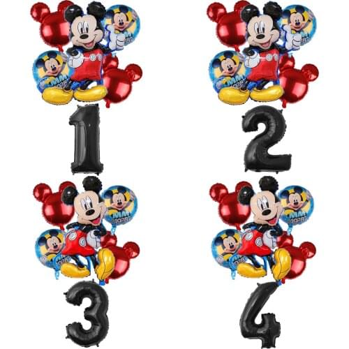 6pcs/Lot Disney Minnie Balloons Mickey Mouse Birthday Party Decorations Baby Shower Decor Kids Toy Balloon Air Globos Supplies