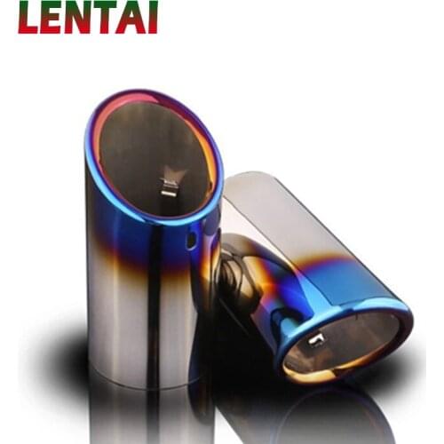 LENTAI 1pcs Stainless steel Car Automobiles exhaust pipe Tips cover muffler pipe For Skoda Octavia A5 A7 Superb Yeti 1.4T 1.6T