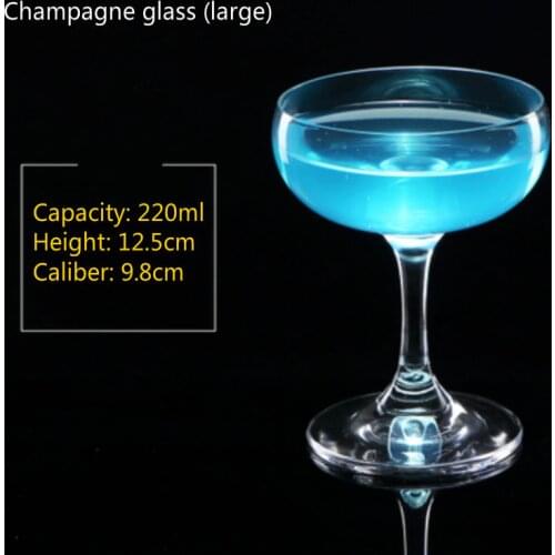 6 Styles 100-200ML Cocktail Wine Glass Cup Wide Mouth Champagne Dish Cup Goblet Martini Glass Wine Glass Bar Household Drink