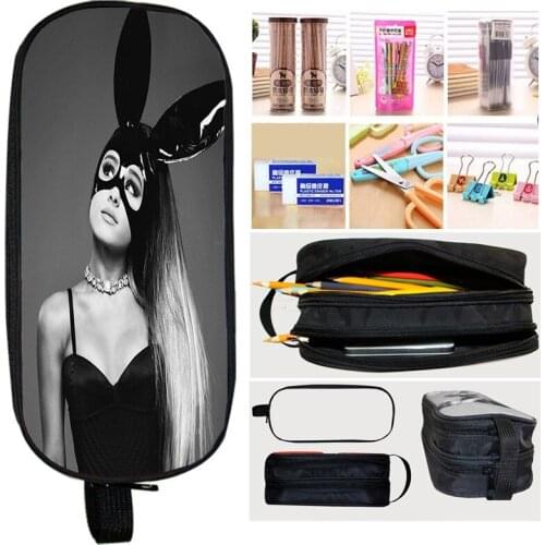 Kpop Ariana Grande Pencil Case Pencil Bag Pop Singers 3d Print Cosmetic Bag Double Zipper for Kids Gifts Pen Bag School Supplies