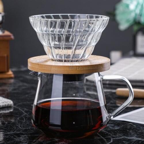 Wood Filter New Glass Coffee Sharing Pot Coffee Set Coffee Pot Coffee Filter Cup Filter Paper Glass Coffee Filter