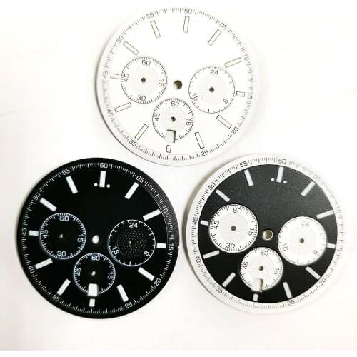 Mans Watch Part 32MM Green Luminous Dial Calendar Window Is At 6 O'clock Fit OS20 Quartz Movement