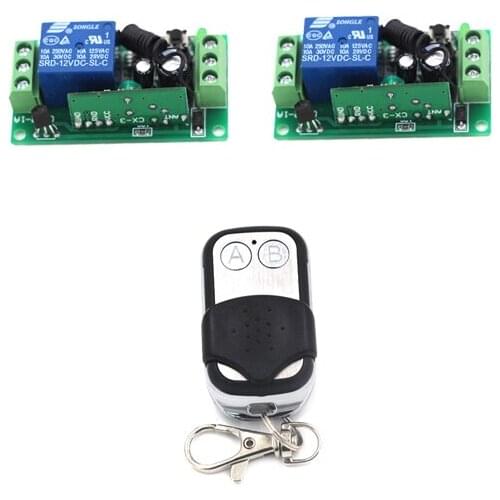 Hot Sales DC9V 12V 24V 1CH RF Wireless Remote Control Switch System 2 Receiver & 1 Transmitter Cats Eye Shell