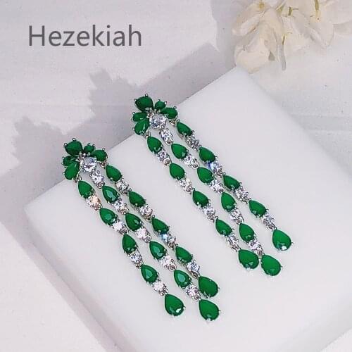 Hezekiah needle Green Earrings fashion earrings Lady noble Earrings Tassel Earrings Dance party