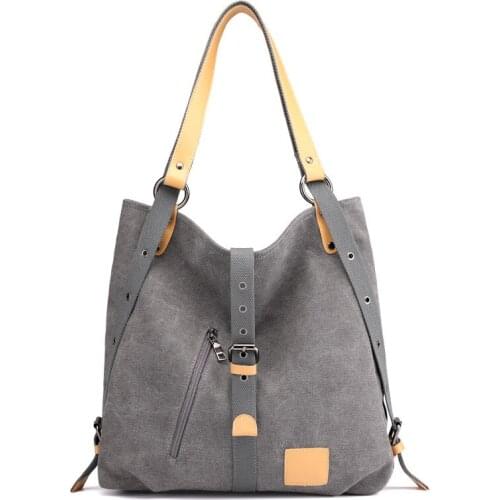 Womens canvas shoulder bag shoulder bag large-capacity travel handbag fashion