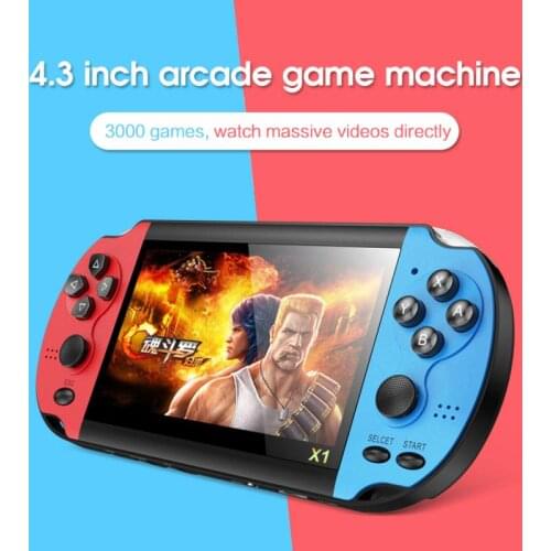 X1 4.3-inch Game Console Nostalgic Classic Dual-Shake Game Console 8G Built-in 10,000 Games Retro Portable Handheld Game Console