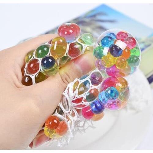 2 PCS LED Mesh Ball Anti-Stress Glowing Reduce Grape Toys Anxiety Relief Stress Ball Kids Toy Autism Squeeze Toys