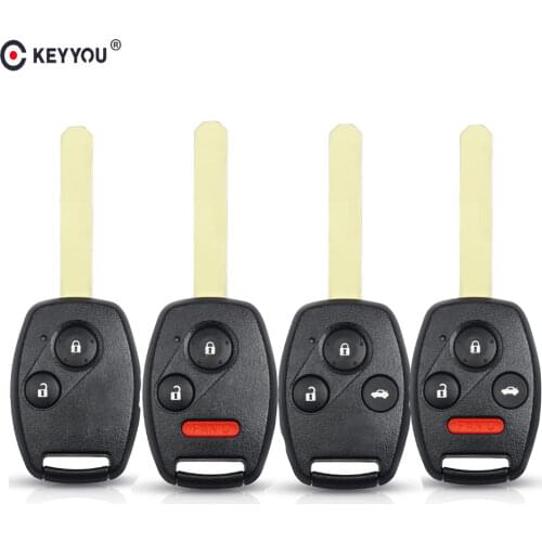 KEYYOU With 2/3/4 Buttons Pad Car Remote Key Shell Fob Case Cove For Honda Accord CRV Pilot Civic 2003-2007 Key