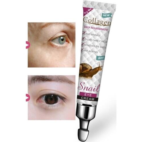 20ml Collagen Snail Eye Cream Moisturizing Eye Care Diminishes Fine Lines on Eye Circles