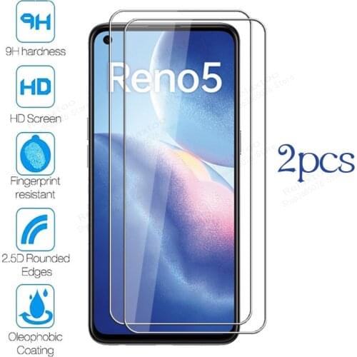 2pcs clear glass for oppo reno 5 4g smart phone screen protector on reno5 5g nfc Reno 5 appo reno-5 safety glass films cover 9H