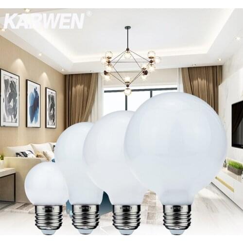 Lampada LED Lamp Bulb E27 3W 5W Milky Glass Bulb A60 G80 G95 G45 Globe Ball Bulb 110V-220V Cold/Warm White Ampoule LED Light
