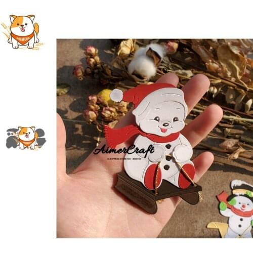 Tobogganing Snowman Metal Cutting Dies Scrapbooking Stencil Decorative Embossing Craft Die Cuts Card Making New Dies For 2019