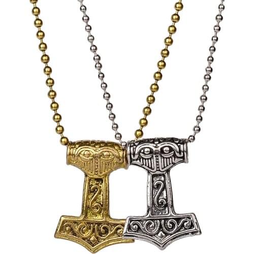 MIQIAO Viking Pirate Amulet Pendant Chains Necklace for Women Men Fashion Jewelry Couple Lover Gift collar hombre Gothic boho