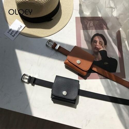 Fashion Fanny Pack Women Belt Bag Ins Korea PU Leather Waist Bag Womens Pure Ladies Chest Handbag Mini Shoulder Bags sac banana