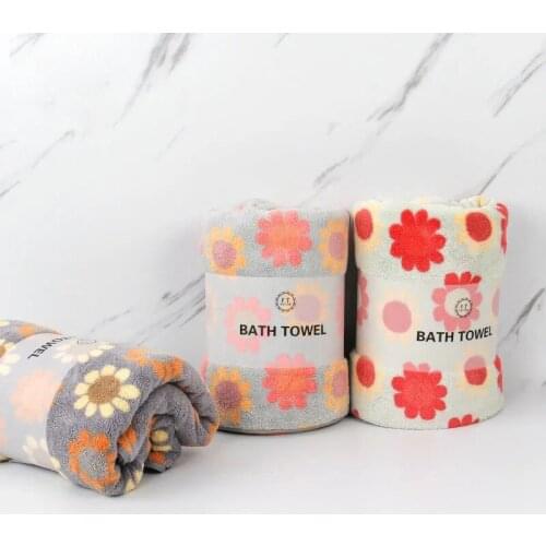 Colorful Flower Print Soft Thicken Towel Set Microfiber Absorbent Bath Towels Quick Dry Face Hair Towel Designer Bathroom Sets