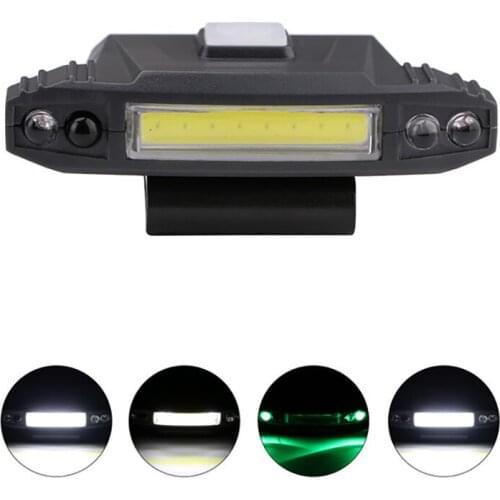 Cap Headlamp COB, USB Rechargeable Hard Hat Brim Clip-on Light, Motion Sensor Cap Light Headlight, 4 Modes, 90 Degree Rotating