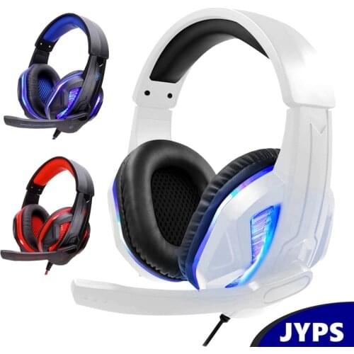 Over Ear PC Wired Headphone with Mic & Light Gaming Headset for PS4 Playstation 5 XBOX one Stereo Surround Sound Gamer Earphone