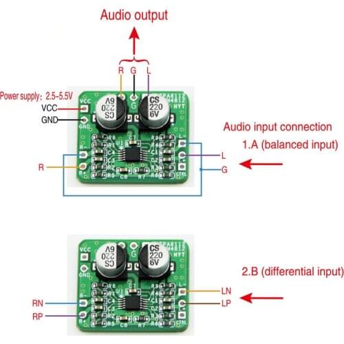 1PC Amplifier Board Differential-Balanced TPA6112&SGM4812 HIFI Amp Module150Mw 3.3-5V