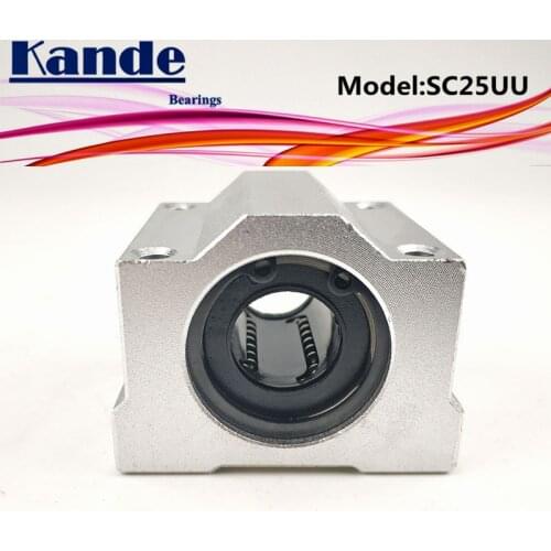 Kande Bearings 2pcs SC25UU SC25 UU Linear motion Ball Bearing Slide block bushing for 25mm SC25 SC