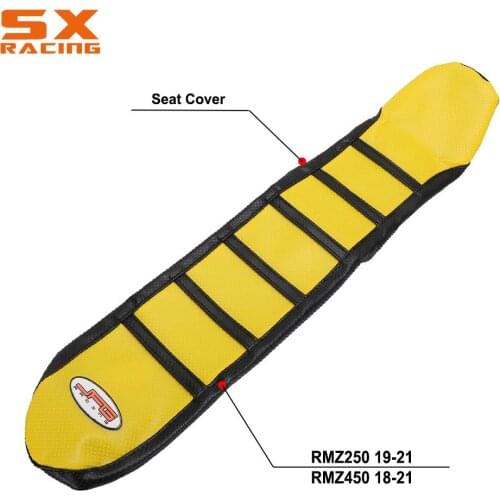 Motorcycle Parts Striped Rubber Seat Cushion Cover For Suzuki RMZ250 RMZ 250 2019-2020 RMZ450 RMZ 450 2018 2019 2020 2021