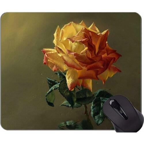 Rectangle Mouse Pad,Art rose -Stitched Edges