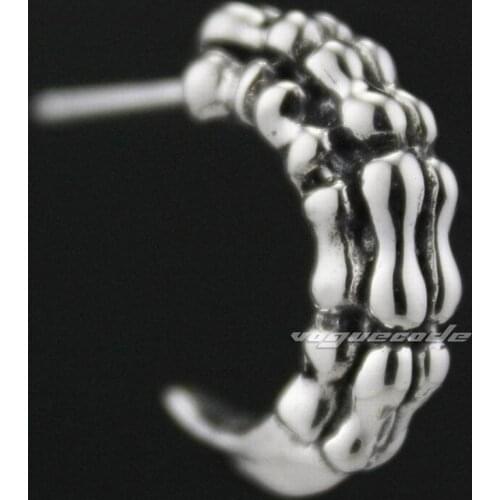 925 Sterling Silver Dragon Claw Earring Mens Biker Rocker Earring 8M015