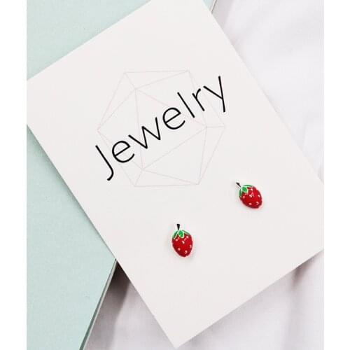 Daisies Boucles D'oreilles 925 Sterling Silver Earring Cute Tiny Sweet Little Strawberry Stud Earrings Gifts for Girls Kids Lady