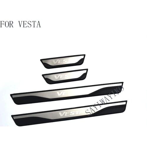 Car Styling FIT For LADA VESTA sw cross 2017 2018 Stainless Steel Door Sill Scuff Plate Welcome Pedal Accessories