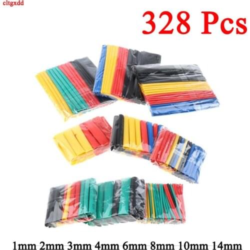 328 pcs / lot shrinkable heat shrinkable tube pvc insulation shrink variety polyolefin ratio 2: 1 wrap wire cable sleeve kit