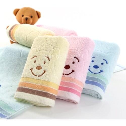 Universal Cartoon Embroidered Towel 33*74cm Blue Pink Yellow Cute Bear Cotton Wash Cloth Bath Hand Face Towel Washcloth XLMJ