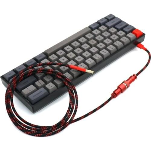 Custom Single Sleeved USB to TYPE C Cable With Colored GX12 Aviator for Mechanical Keyboard